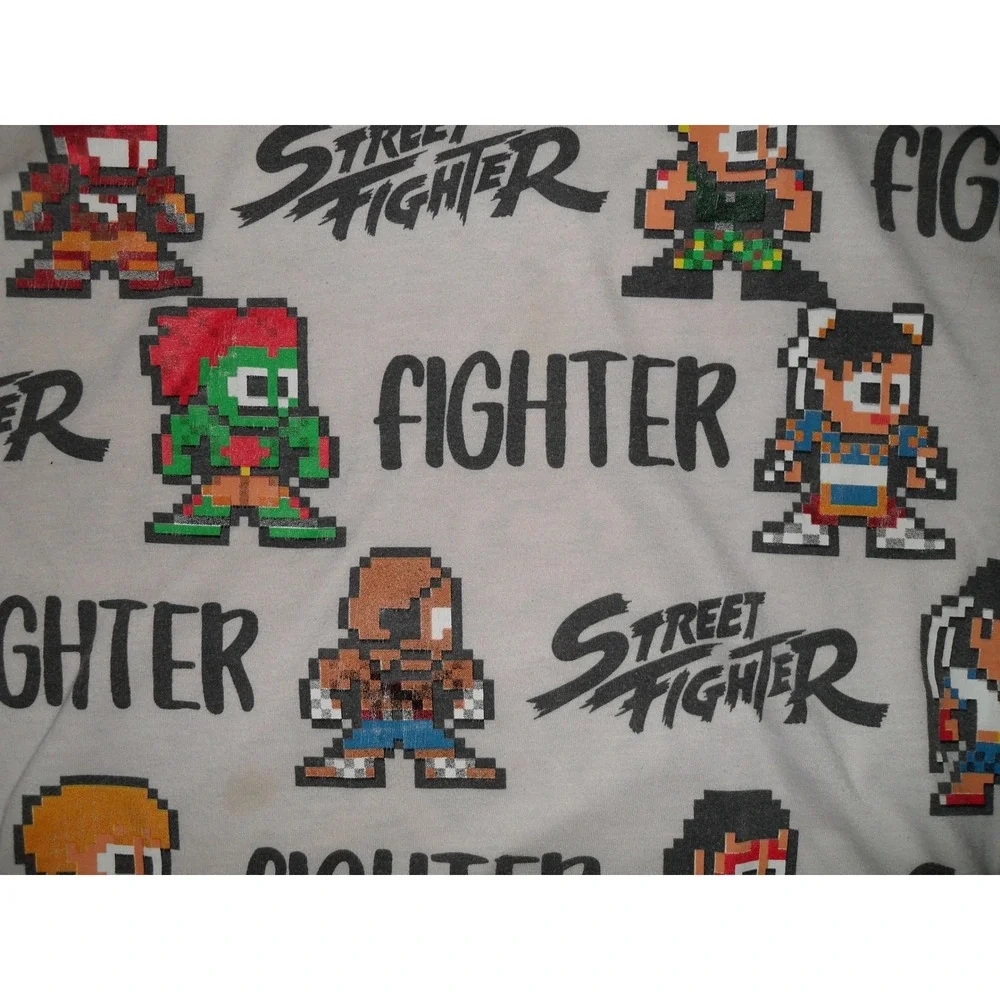 Capcom Street‎ Fighter Pixel Art Graphic T-Shirt Kids Youth Size Large Tee AOP